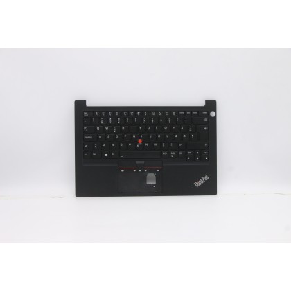 Lenovo 5M10Z27367 Palmrest Top Case con tastiera, Danese, nero, Retroilluminazione, Lettore di impronte digitali, UK