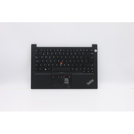 Lenovo 5M10Z27376 Palmrest Top Case con tastiera, Portoghese, nero, Retroilluminazione, Lettore di impronte digitali