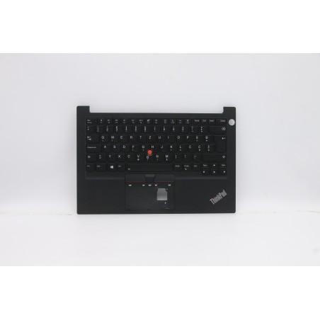 Lenovo 5M10Z27379 Palmrest Top Case con tastiera, Sloveno, Nero, Retroilluminazione, Impronta digitale