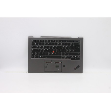 Lenovo 5M10Z37070 Palmrest Top Case con tastiera, Belga, grigio ferro, WLAN, UK