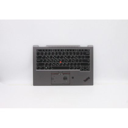 Lenovo 5M10Z37094 Palmrest Top Case con tastiera, Greco US/GR, Grigio ferro, WLAN