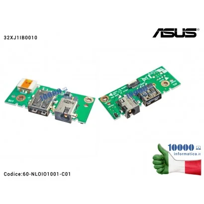 60-NLOIO1001-C01 Connettore I/O USB Board Alimentazione Jack ASUS X301A X401A X501A 32XJ1IB0010