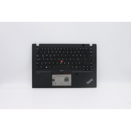 Lenovo 5M10Z41398 Palmrest Top Case con tastiera, Islandese, Nero, Retroilluminazione, Impronta digitale