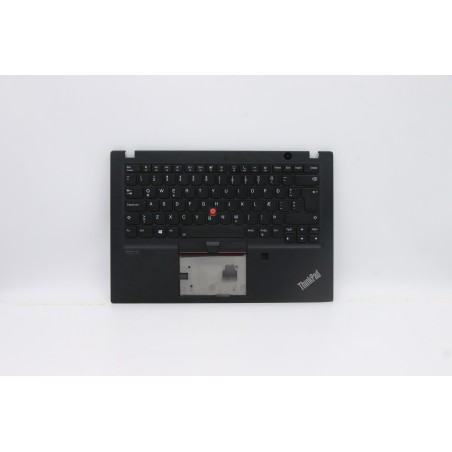 Lenovo 5M10Z41398 Palmrest Top Case con tastiera, Islandese, Nero, Retroilluminazione, Impronta digitale