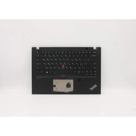 Lenovo 5M10Z41452 Palmrest Top Case con tastiera, Ucraina, Nero, Retroilluminazione, Impronta digitale
