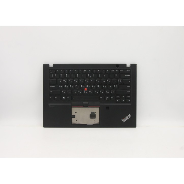 Lenovo 5M10Z41452 Palmrest Top Case con tastiera, Ucraina, Nero, Retroilluminazione, Impronta digitale