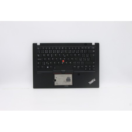 Lenovo 5M10Z41472 Palmrest Top Case con tastiera, Ceco/Slovacco, nero, Retroilluminazione, Lettore di impronte digitali, NFC, UK