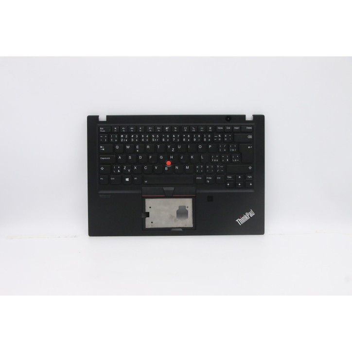 Lenovo 5M10Z41472 Palmrest Top Case con tastiera, Ceco/Slovacco, nero, Retroilluminazione, Lettore di impronte digitali, NFC, UK