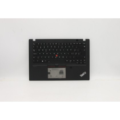 Lenovo 5M10Z41544 Palmrest Top Case con tastiera, Svizzera, Nero, Retroilluminazione, Impronta digitale, NFC
