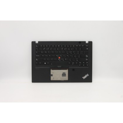 Lenovo 5M10Z54232 Palmrest Top Case con tastiera, Arabo, nero, Retroilluminazione, Lettore di impronte digitali, US
