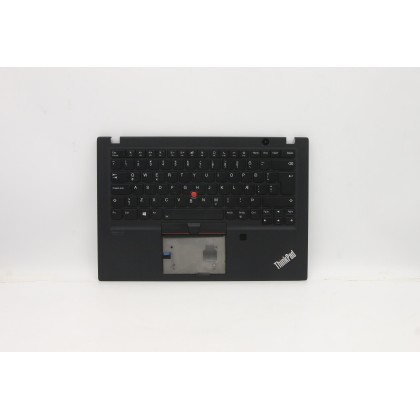 Lenovo 5M10Z54264 Palmrest Top Case con tastiera, Islandese, Nero, Retroilluminazione, Impronta digitale