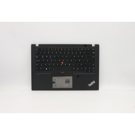Lenovo 5M10Z54264 Palmrest Top Case con tastiera, Islandese, Nero, Retroilluminazione, Impronta digitale