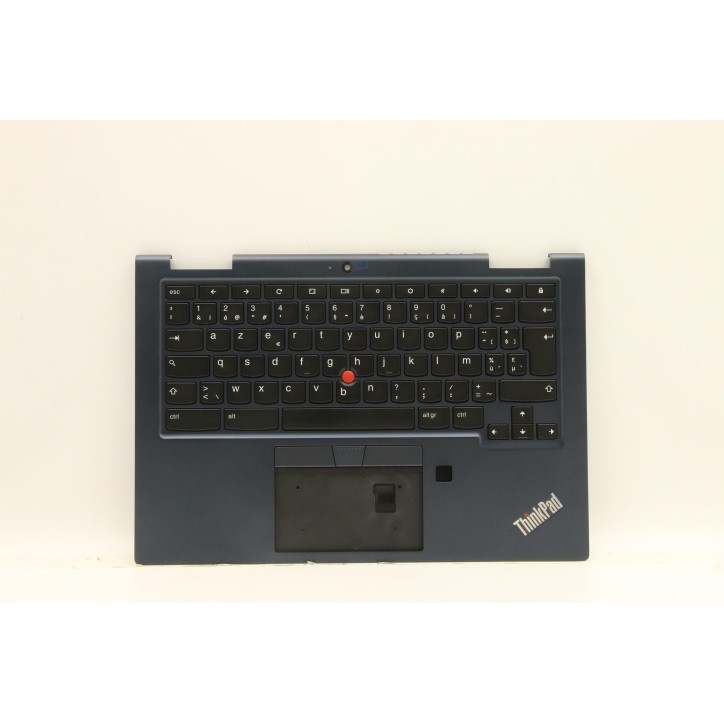 Lenovo 5M10Z54470 Palmrest Top Case con tastiera, Belga, nero, Retroilluminazione, Lettore di impronte digitali, UK