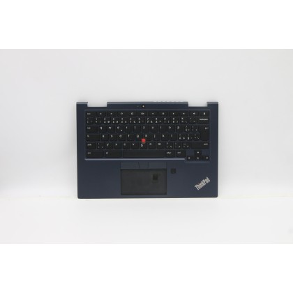 Lenovo 5M10Z54473 Palmrest Top Case con tastiera, Ceco/Slovacco, nero, Retroilluminazione, Lettore di impronte digitali, UK