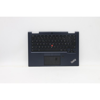 Lenovo 5M10Z54477 Palmrest Top Case con tastiera, Francese, Nero, Retroilluminazione, Impronta digitale
