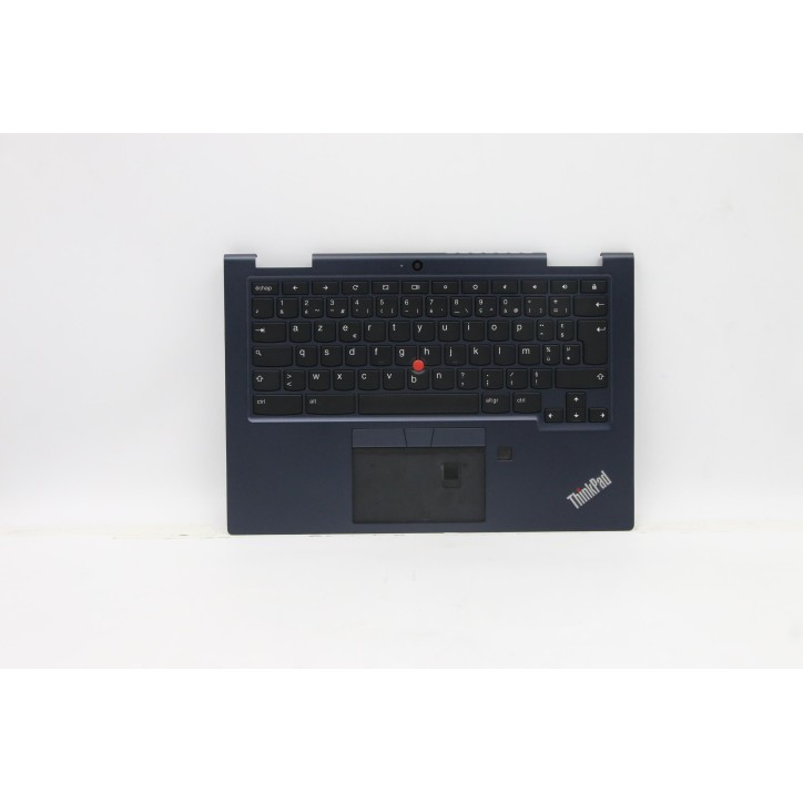 Lenovo 5M10Z54477 Palmrest Top Case con tastiera, Francese, Nero, Retroilluminazione, Impronta digitale