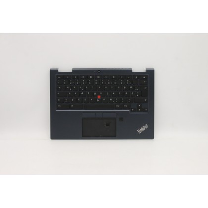 Lenovo 5M10Z54479 Palmrest Top Case con tastiera, Tedesco, Nero, Retroilluminazione, Impronta digitale