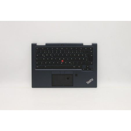 Lenovo 5M10Z54479 Palmrest Top Case con tastiera, Tedesco, Nero, Retroilluminazione, Impronta digitale