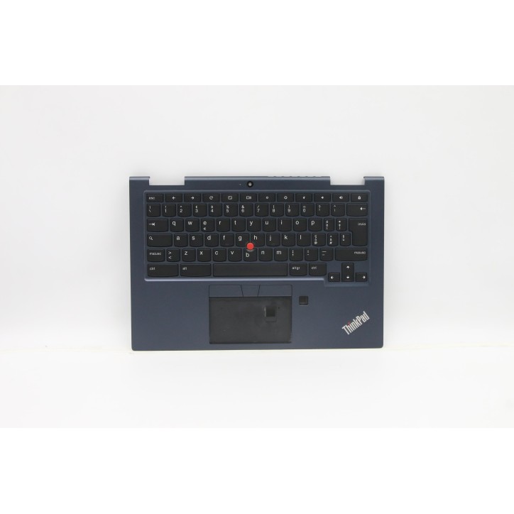 Lenovo 5M10Z54483 Palmrest Top Case con tastiera, Italiano, Nero, Retroilluminazione, Impronta digitale