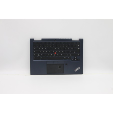 Lenovo 5M10Z54491 Palmrest Top Case con tastiera, Svizzero, Nero, Retroilluminazione, Impronta digitale