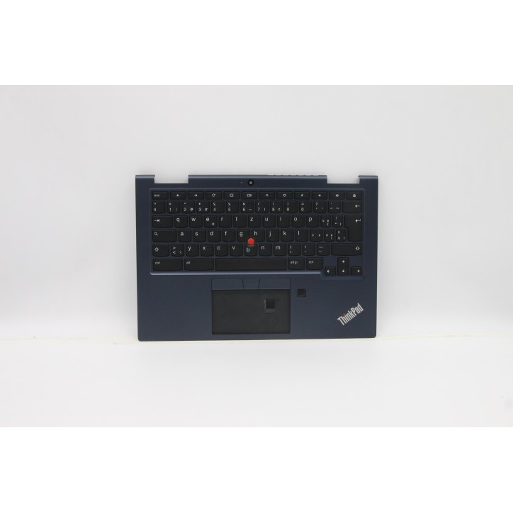 Lenovo 5M10Z54491 Palmrest Top Case con tastiera, Svizzero, Nero, Retroilluminazione, Impronta digitale