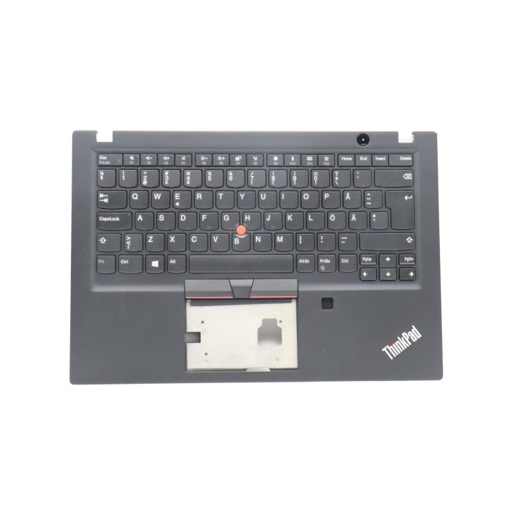 Lenovo 5M11A08448 Palmrest Top Case con tastiera, Svedese/finlandese, nero, Lettore di impronte digitali