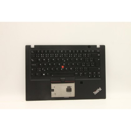 Lenovo 5M11A08489 Palmrest Top Case con tastiera, Ceco/Slovacco, nero, Retroilluminazione, Lettore di impronte digitali, UK
