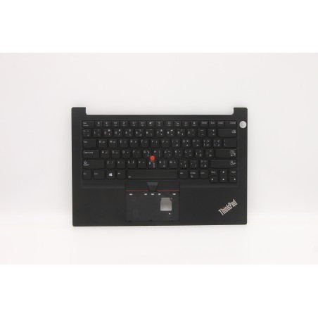 Lenovo 5M11A35066 Palmrest Top Case con tastiera, Arabo, nero, Retroilluminazione, Lettore di impronte digitali, US