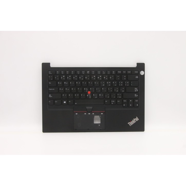 Lenovo 5M11A35066 Palmrest Top Case con tastiera, Arabo, nero, Retroilluminazione, Lettore di impronte digitali, US