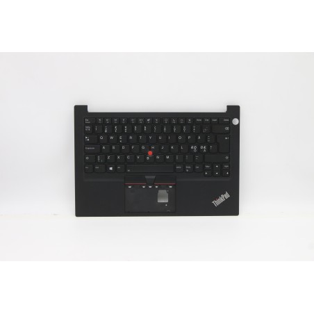 Lenovo 5M11A35114 Palmrest Top Case con tastiera, Lingue scandinave, nero, Retroilluminazione, Lettore di impronte digitali
