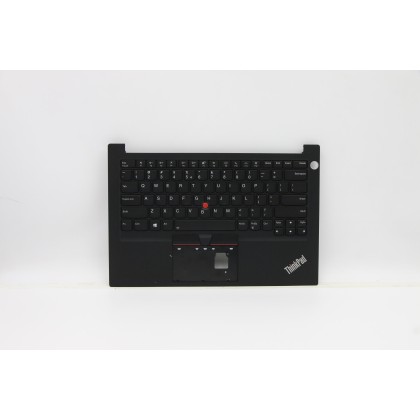 Lenovo 5M11A35126 Palmrest Top Case con tastiera, Inglese (Stati Uniti/Europa), Nero, Retroilluminazione, Impronta digitale