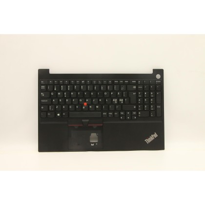 Lenovo 5M11A35915 Palmrest Top Case con tastiera, Lingue scandinave, nero, Lettore di impronte digitali