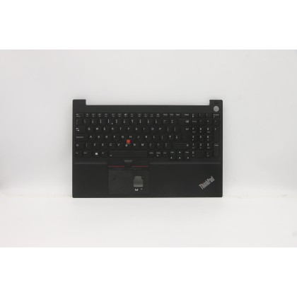 Lenovo 5M11A36344 Palmrest Top Case con tastiera, Inglese Regno Unito, Nero, Retroilluminazione, Impronta digitale