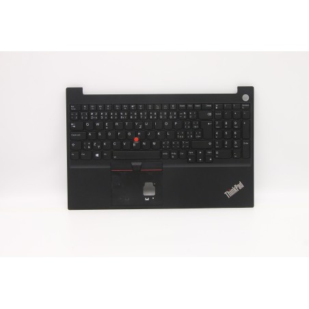 Lenovo 5M11A36432 Palmrest Top Case con tastiera, Ceco/Slovacco, nero, Retroilluminazione, Lettore di impronte digitali, UK