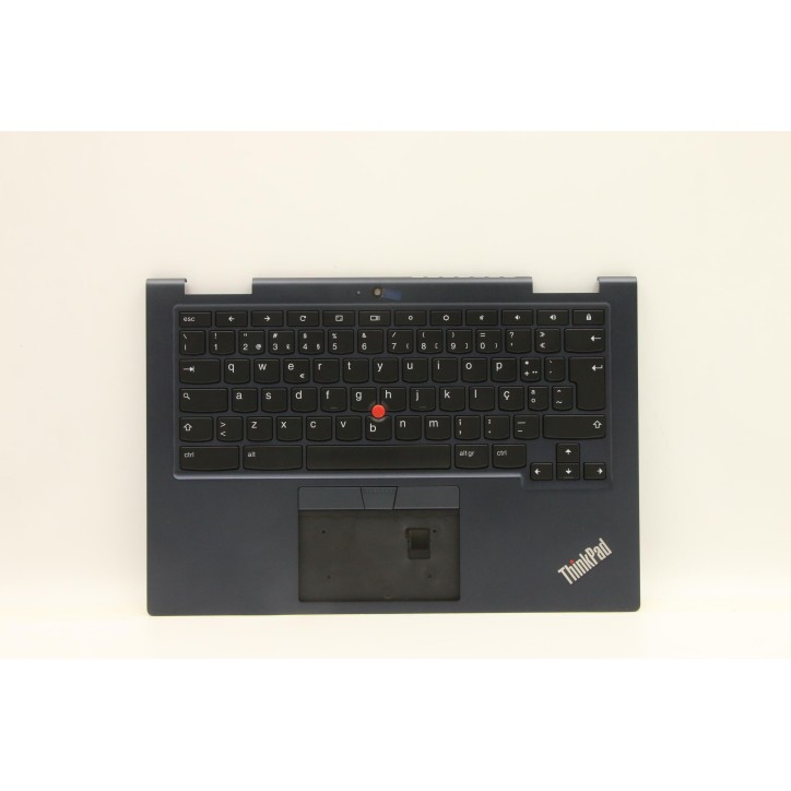 Lenovo 5M11A36958 Palmrest Top Case con tastiera, Portoghese, nero, Retroilluminazione, Senza lettore di impronte digitali