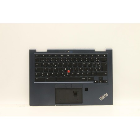 Lenovo 5M11A36972 Palmrest Top Case con tastiera, Sloveno, nero, Retroilluminazione, Lettore di impronte digitali