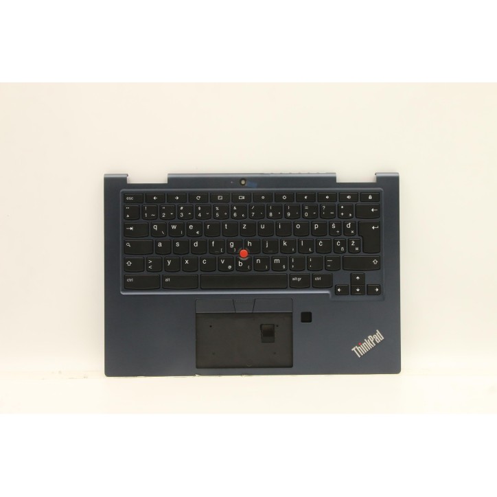 Lenovo 5M11A36972 Palmrest Top Case con tastiera, Sloveno, nero, Retroilluminazione, Lettore di impronte digitali