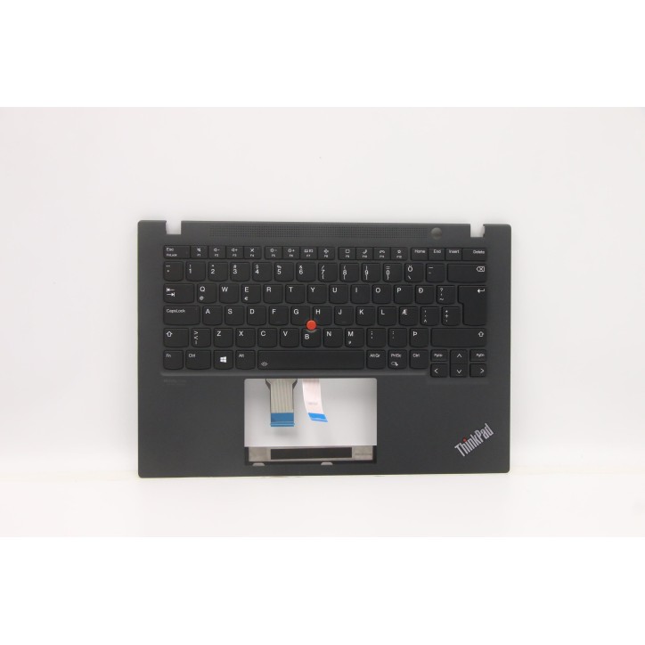 Lenovo 5M11A37335 Palmrest Top Case con tastiera, Islandese, Nero, Retroilluminazione