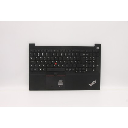 Lenovo 5M11A38506 Palmrest Top Case con tastiera, Svedese/finlandese, nero, Lettore di impronte digitali