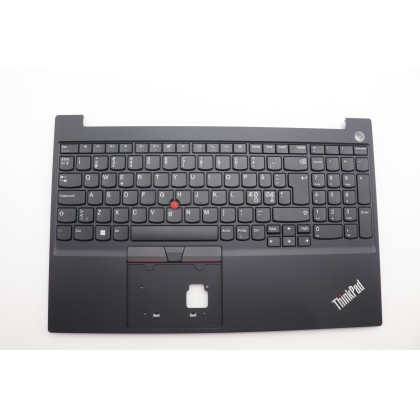 Lenovo 5M11A38512 Palmrest Top Case con tastiera, Lingue scandinave, nero, Lettore di impronte digitali