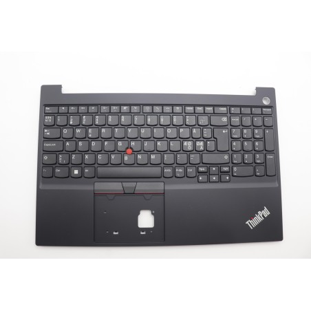 Lenovo 5M11A38512 Palmrest Top Case con tastiera, Lingue scandinave, nero, Lettore di impronte digitali