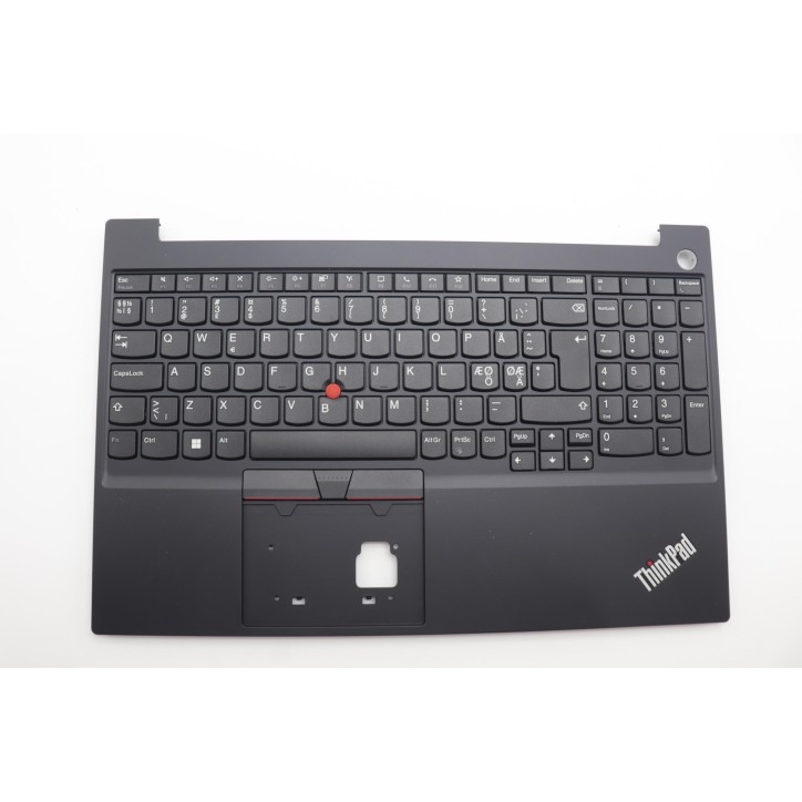 Lenovo 5M11A38512 Palmrest Top Case con tastiera, Lingue scandinave, nero, Lettore di impronte digitali