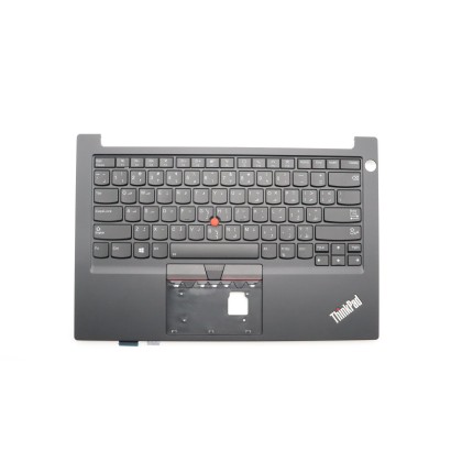 Lenovo 5M11C47609 Palmrest Top Case con tastiera, Arabo, nero, Retroilluminazione, Lettore di impronte digitali, US