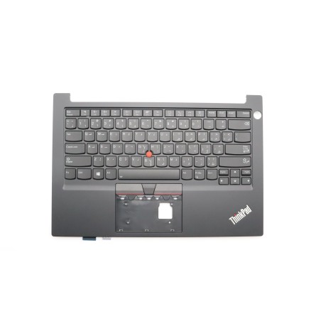 Lenovo 5M11C47609 Palmrest Top Case con tastiera, Arabo, nero, Retroilluminazione, Lettore di impronte digitali, US