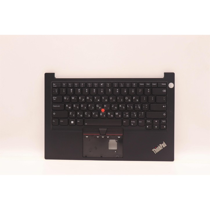 Lenovo 5M11C47633 Palmrest Top Case con tastiera, Ebraico, Nero, Retroilluminazione, Impronta digitale