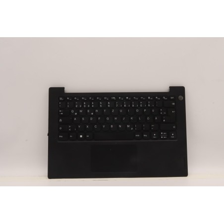 Lenovo 5M11C94855 Palmrest Top Case con tastiera, Tedesco, nero, Lettore di impronte digitali