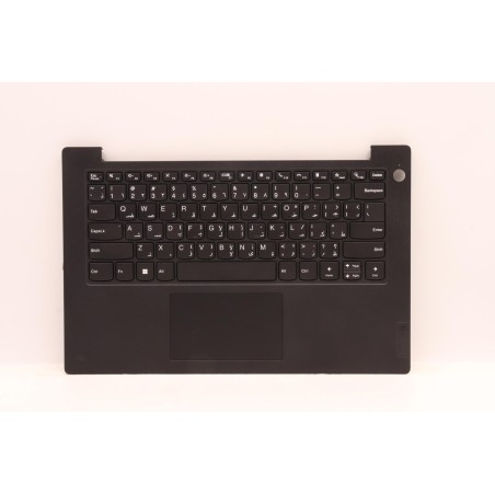 Lenovo 5M11G25535 Palmrest Top Case con tastiera, Arabo, nero, Lettore di impronte digitali, US