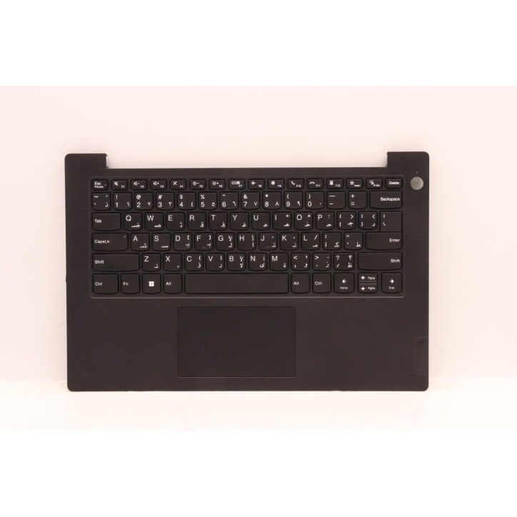 Lenovo 5M11G25535 Palmrest Top Case con tastiera, Arabo, nero, Lettore di impronte digitali, US