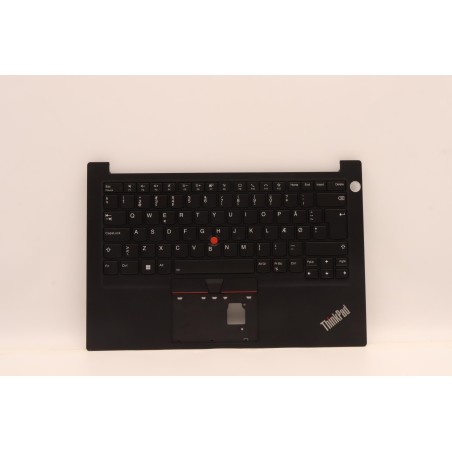 Lenovo 5M11H59031 Palmrest Top Case con tastiera, Danese, nero, Retroilluminazione, Lettore di impronte digitali, UK
