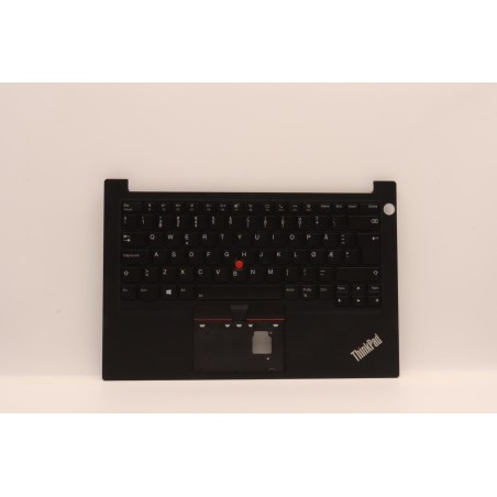 Lenovo 5M11H59055 Palmrest Top Case con tastiera, Norvegese, Nero, Retroilluminazione, Impronta digitale